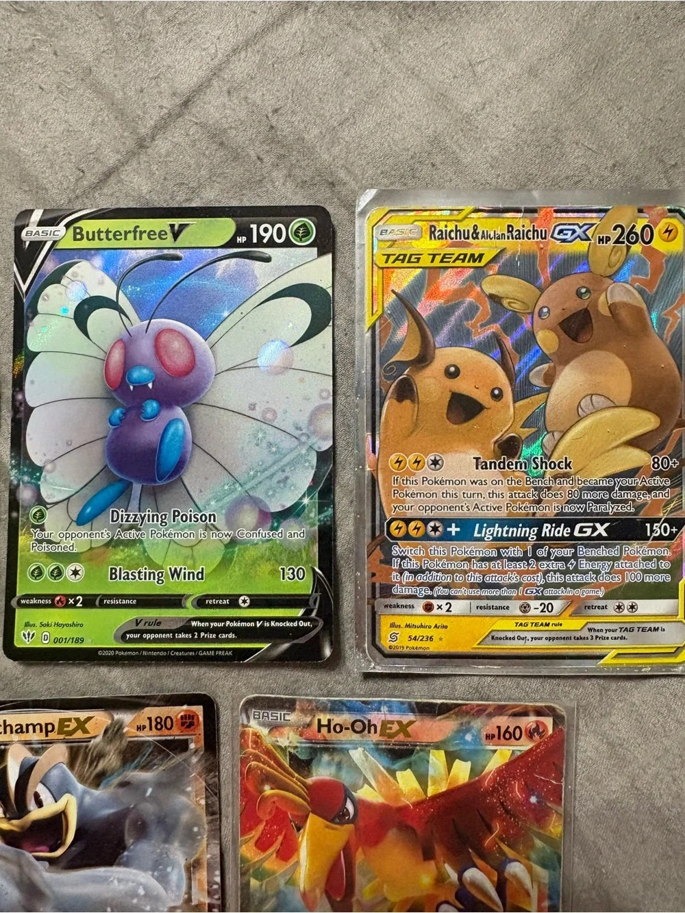 Pokémon TCG Assorted Holographic Card Lot Raichu & Alolan Raichu GX 54/236
